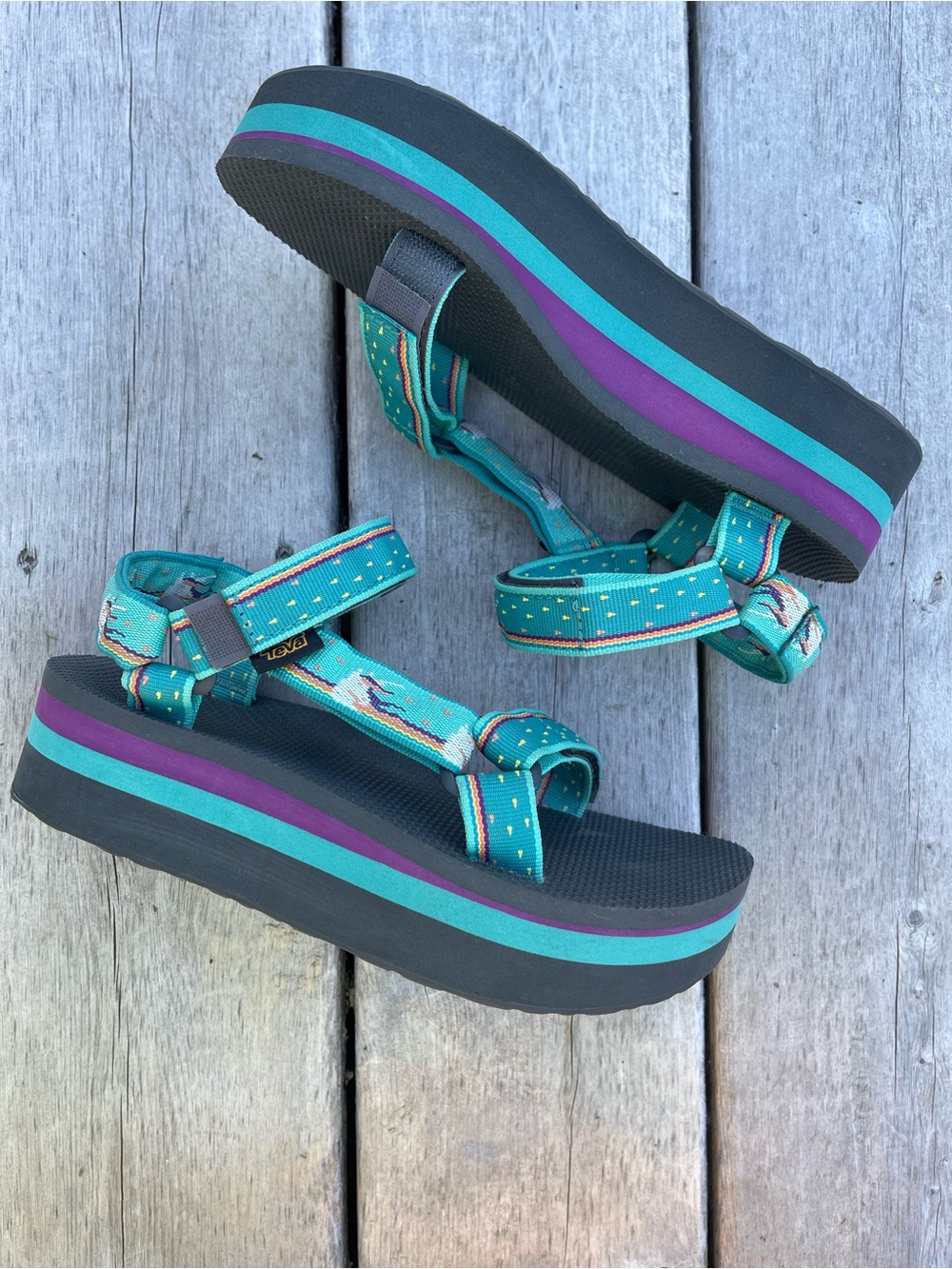 RARE Teva Flatform Universal Sandal Unicorn Waterfall - Picture 4 of 14